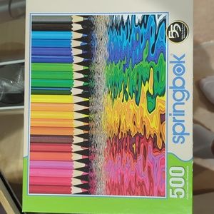 Springbok 500 piece color pencil rainbow puzzle! Great family activity!
